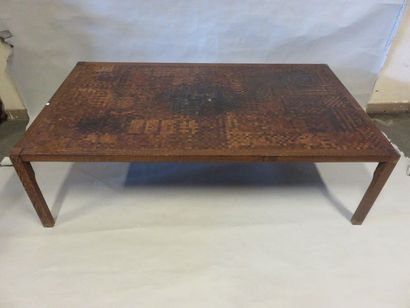Rolf MIDDELBOE Large Danish coffee table with checkerboard top (checkerboard accidents)....