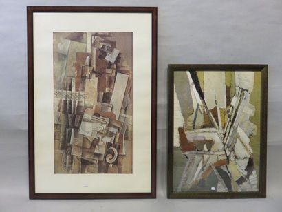 null Deux posters encadrés d'après N. de Staël et Picasso. 67,5x50 cm et 94x63 c...