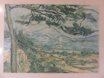 null D'après Cézanne: "Vue de Provence", calcographie du Louvre. 67x86 cm
