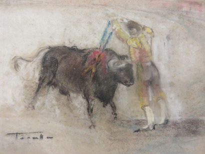 null "Torero", pastel, 21x28.5 cm and "Arena", oil on canvas, 33x27 cm