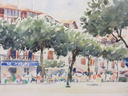 null Three schools XX°: "Place in the Basque Country", watercolour, 20x26 cm, Schlaefli:...