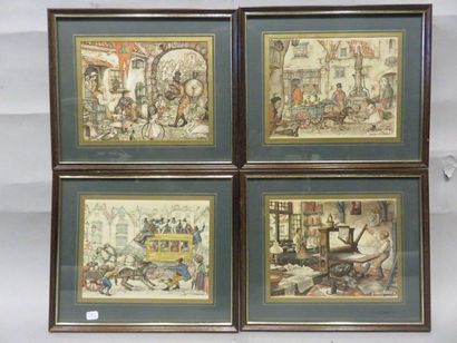 * According to Anton Pieck: "Village Scenes", four framed reproductions. 24x29 c...