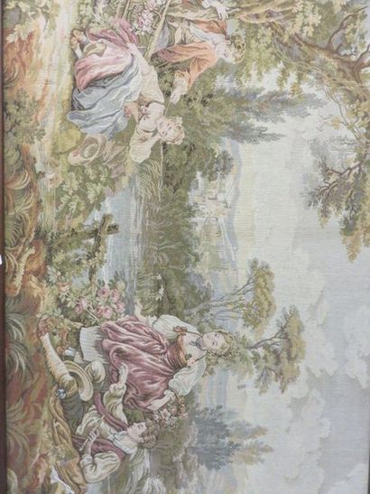null "Scène champêtre", canevas. 70x127 cm
