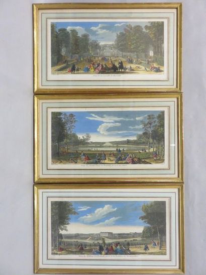 null D'après Rigaud : "Vues de Chantilly", trois estampes. 35x59 cm