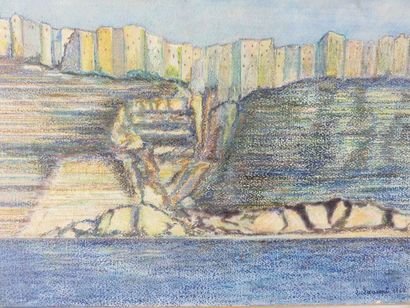null E. Laurent : "Bonifacio", pastel, sbd, daté 1962 (39x56 cm) et M. Hary : "Voilier...