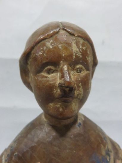 null Statuette de femme en bois sculpté. 38 cm
