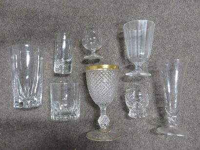 null Two glass, crystal and cut crystal handles including Saint Louis, Daum.