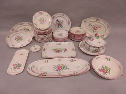 null Lunéville earthenware service with floral decoration (reappeared, accidents,...