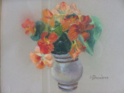Suzanne DHOMBRES "Bouquet", pastel, sbd. 26x33 cm