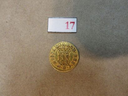 null Une pièce Carolus III de 1760 en or (2gr) 