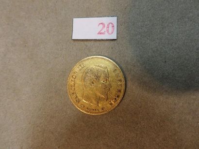 null Une pièce dix francs français en or de 1855 (3,1gr)