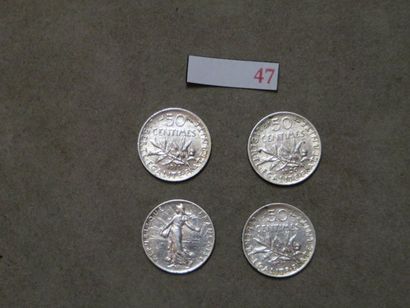 null Quatre pièces de 0,50 centimes en argent (poids Total: 10,5gr)