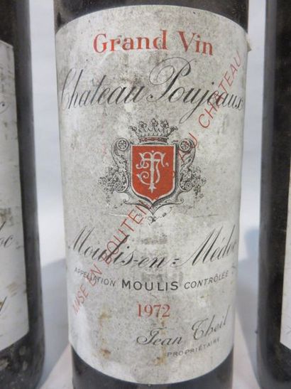 null Trois bouteilles Château Poujeaux, Moulis-en-Médoc. 1972.