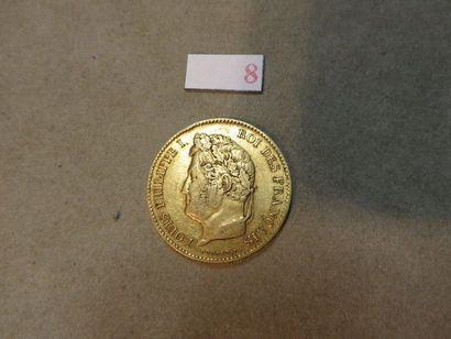 null Une pièce de quarante francs français en or de 1834 (12,8gr)