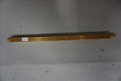 null Règle à système et son coupe-papier, plaqués or. 33 cm
