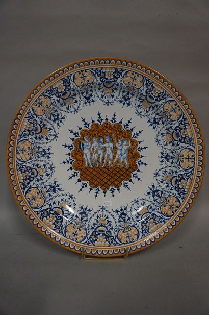 ROUEN Rouen earthenware dish. 42 cm
