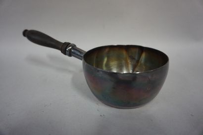ARGENT Silver monogrammed saucepan, ebony handle. 6x22x11 cm, 177g.
