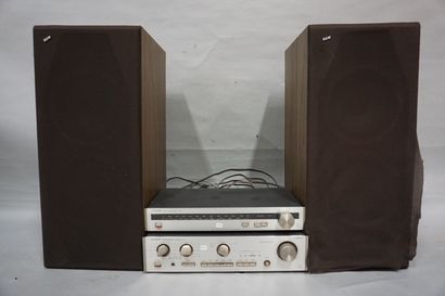 null Luxman stereo system and two B&W speakers. (Speaker: 68x29x34 cm)