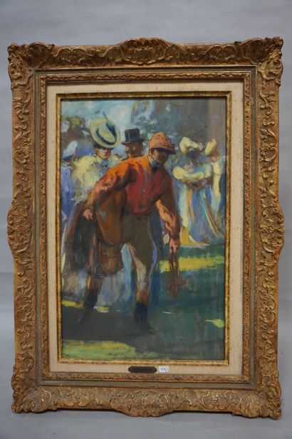 Louis FORTUNEY "Jockey", pastel, sbg. 50.5x35 cm.