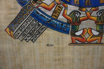 null Peinture égyptienne sur papyrus. 104,5x95 cm