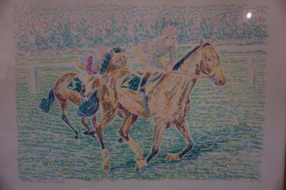 null "Courses de chevaux", deux estampes, sbd. 44,5x58,5 cm