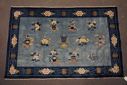 TAPIS Chinese blue carpet. 125x193 cm
