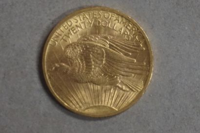 null Une pièce de vingt dollars US en or de 1908 (33,2grs)