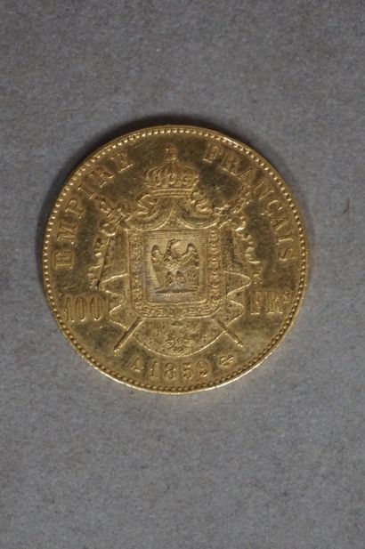 null Une pièce de cent francs en or de 1859 (33grs)