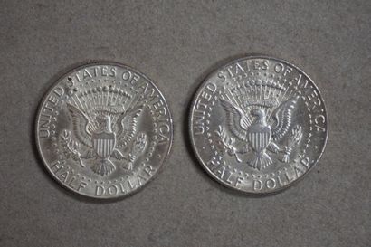 null Two half US dollar silver coins (Total Weight: 25grs)
