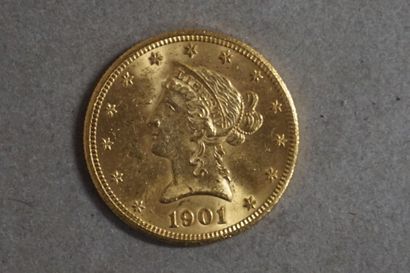 null Une pièce de dix dollars US en or de 1901. Atelier S (16,6grs)