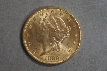 null Une pièce de vingt dollars US en or de 1899 (33,2grs)
