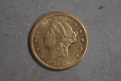 null Une pièce de vingt dollars US en or de 1888 Atelier S (33,2grs)