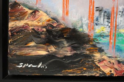 Victor SPAHN "Golden Gate", huile sur toile, sbg. 81x100 cm