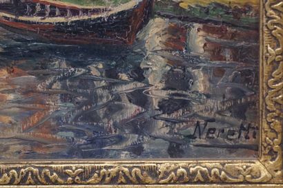 NERETTI "Canal à Venise", huile sur panneau, sbd. 33x24 cm