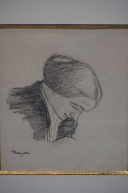 MARQUET Albert (1875 - 1947) 
"Portrait de femme", crayon. Signé du cachet en bas...