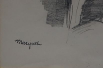 MARQUET Albert (1875 - 1947) 
"Portrait de femme", crayon. Signé du cachet en bas...
