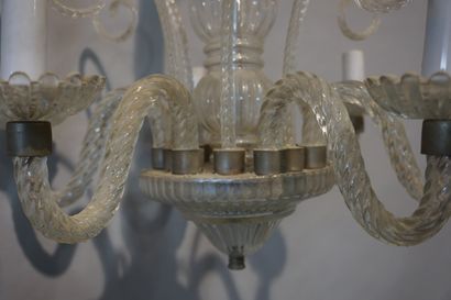 null Lustre en verre de Murano à six bras de lumière. 50x47 cm