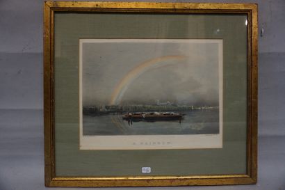 null D'après David Cox : "A rainbow", gravure. 23x30 cm