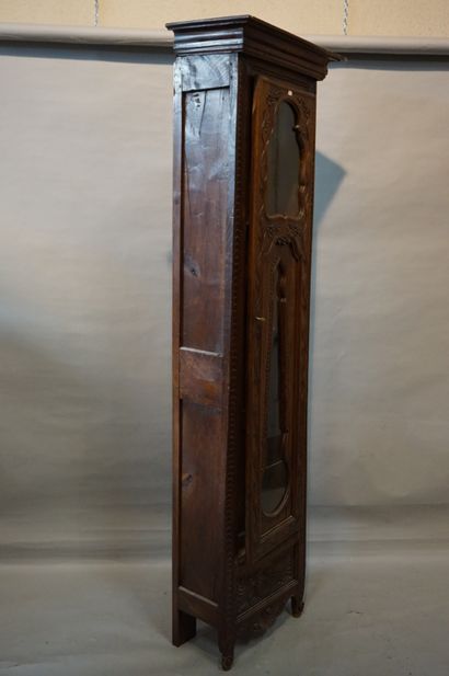 null Caisse d'horloge en bois naturel sculpté. 204x60x30 cm