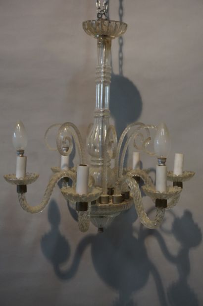 null Lustre en verre de Murano à six bras de lumière. 50x47 cm