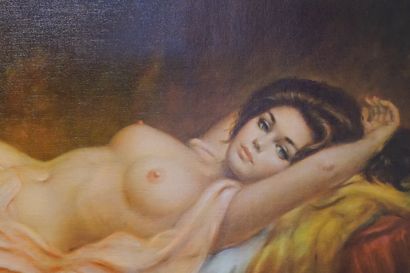 null D'après Vincent: "Femme allongée", reproduction (accident). 50x100 cm.