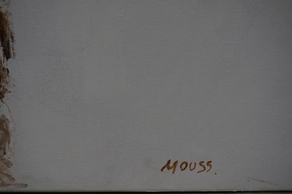 MOUSS "Joueurs de polo", huile sur toile, sbd. 100x73 cm