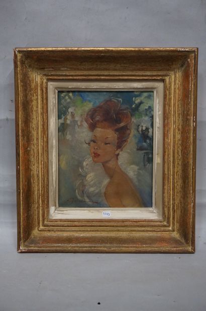 JACQUEMOND "Jeune femme en buste", huile sur toile, sbg. 27x22 cm