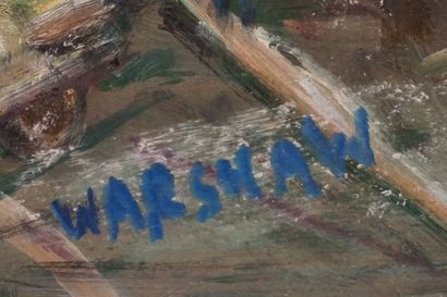 Warshaw "Place de marché", huile sur isorel, sbm. 50x45,5 cm