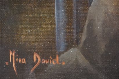 NINA DAVID "Gerber petit pâtre",huile sur toile, sbg. 55x46 cm
