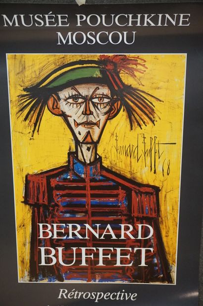 null Handle of frames, framed pieces and three posters "Bernard Buffet".