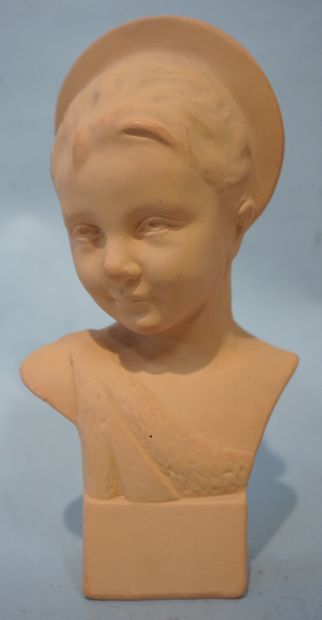 C. HENNE "Bust of a child", terracotta. 19,5 cm
