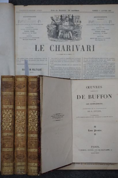null Five volumes: Buffon "Matières générales 1,2,3,4" and Le Charivari 1st semester...