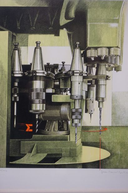 Jean-Marcel BERTRAND "Mechanism", lithograph 150/250, sbd. 32,5x36,5 cm