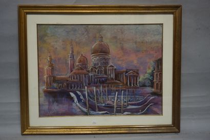 LECAT "Basilique La Salute à Venise", pastel, sbg. 45x61 cm